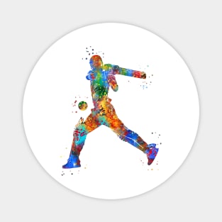 Male Cricket Player Magnet